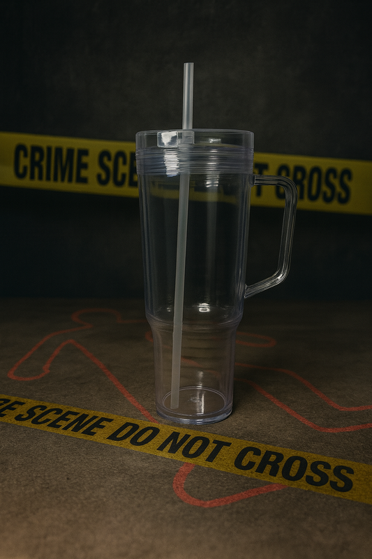 40 oz Acrylic Tumbler with Handle (Clear Lid + Clear Straw)