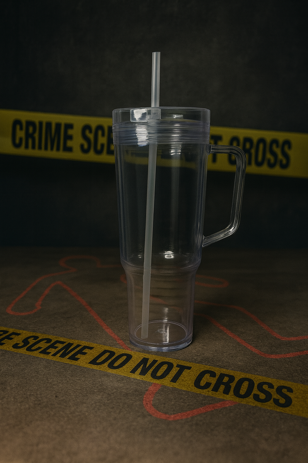 40 oz Acrylic Tumbler with Handle (Clear Lid + Clear Straw)