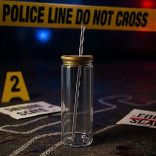 20 oz Glass Tumbler with bamboo lid + Clear Straw