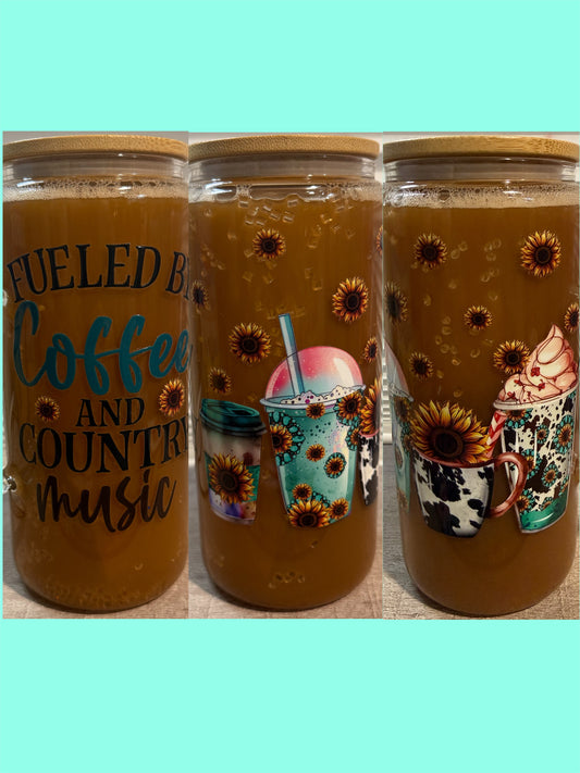 20 oz glass tumbler with handle